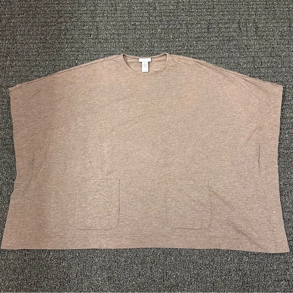 Purejill Brown Oversized Top Pockets Womens Size XS/S Lagenlook Pima Cotton - Picture 3 of 6